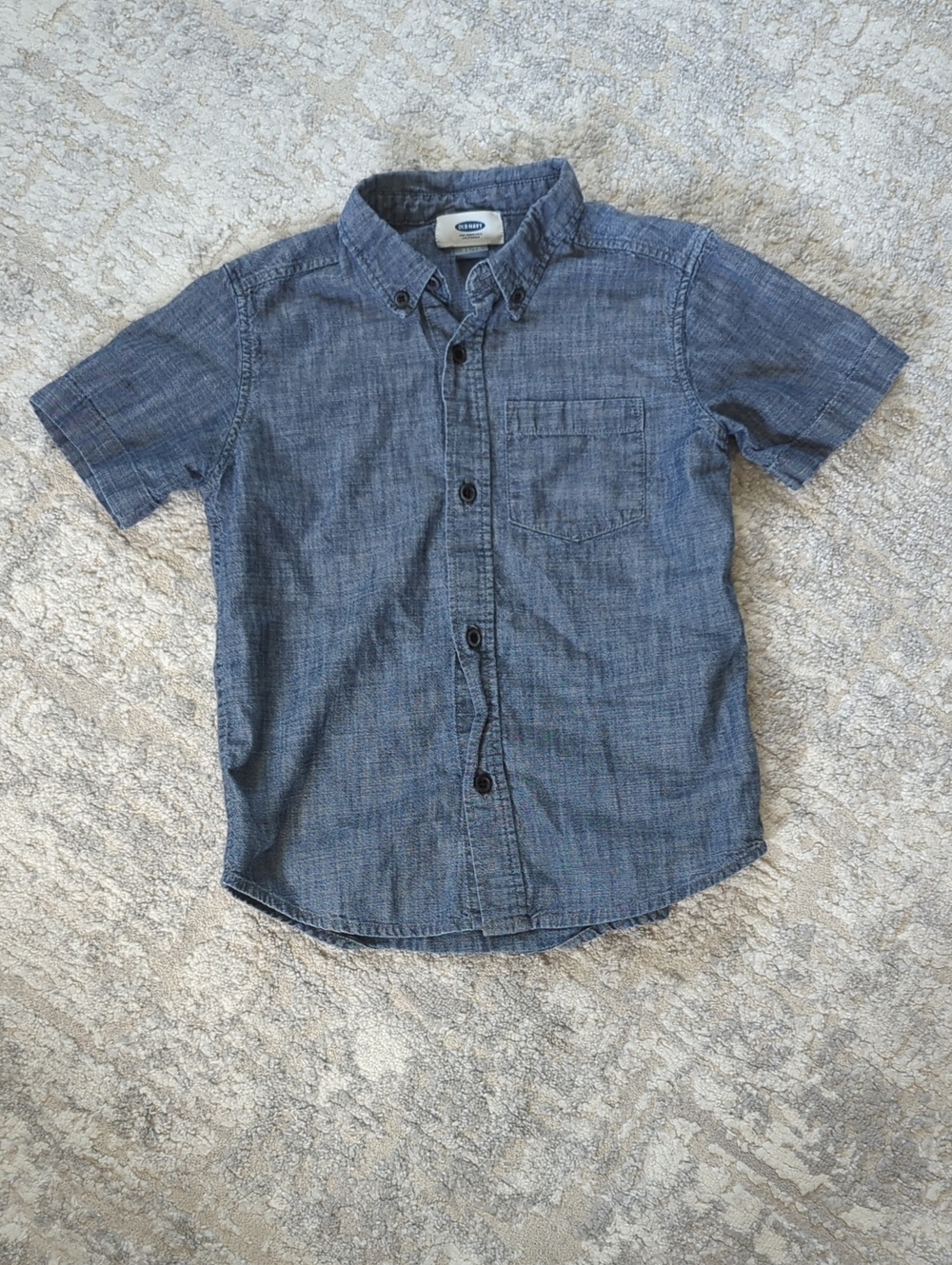 Old Navy Denim Short-Sleeve Button-Down Shirt Size 5